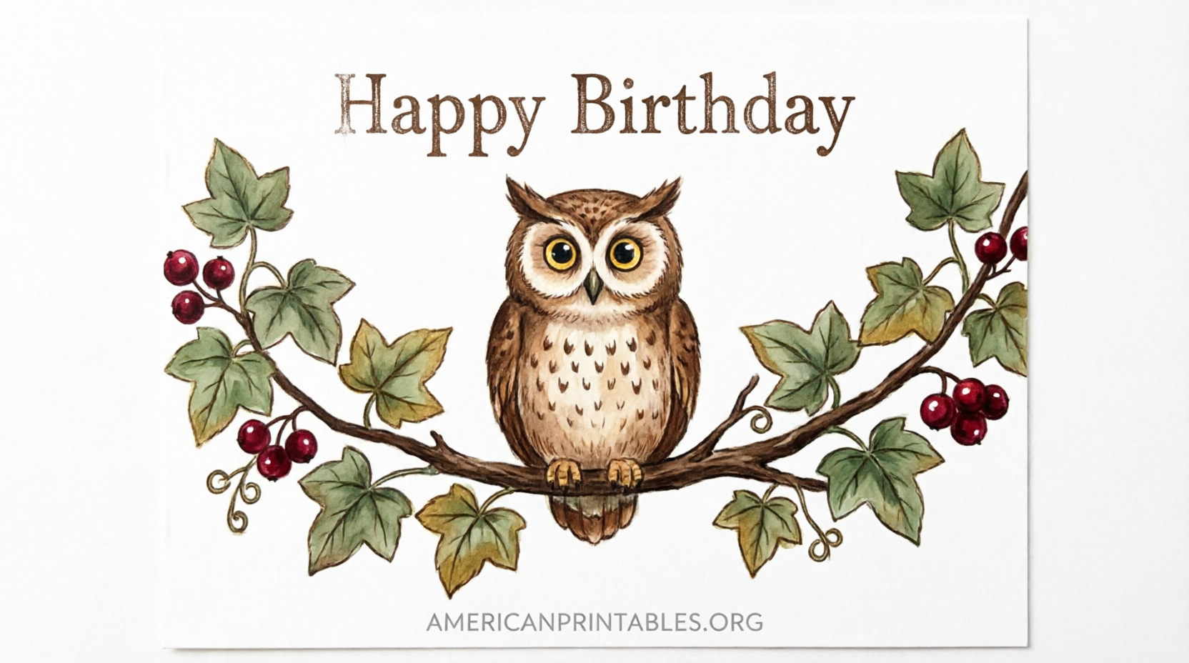 Free Printable Owl Birthday Cards – Easy Downloads (4)
