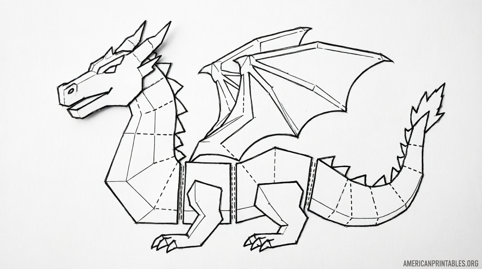 Free Printable Paper Dragon Template for Kids (1)