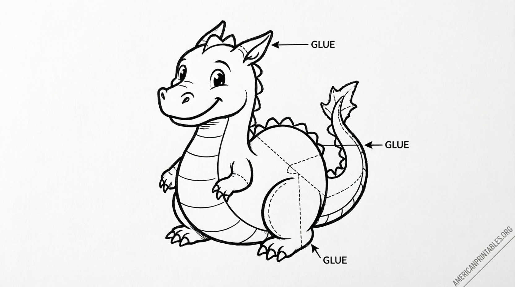 Free Printable Paper Dragon Template for Kids (2)