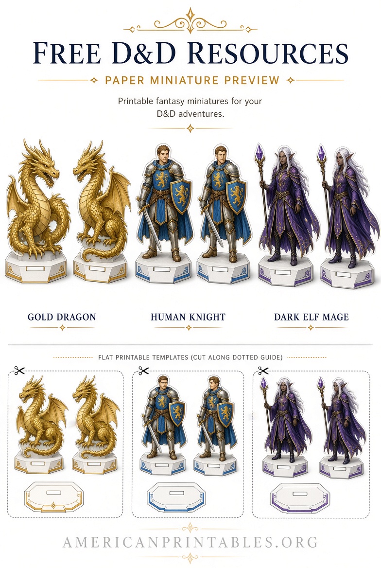 Free Printable Paper Miniatures for D&D (2)