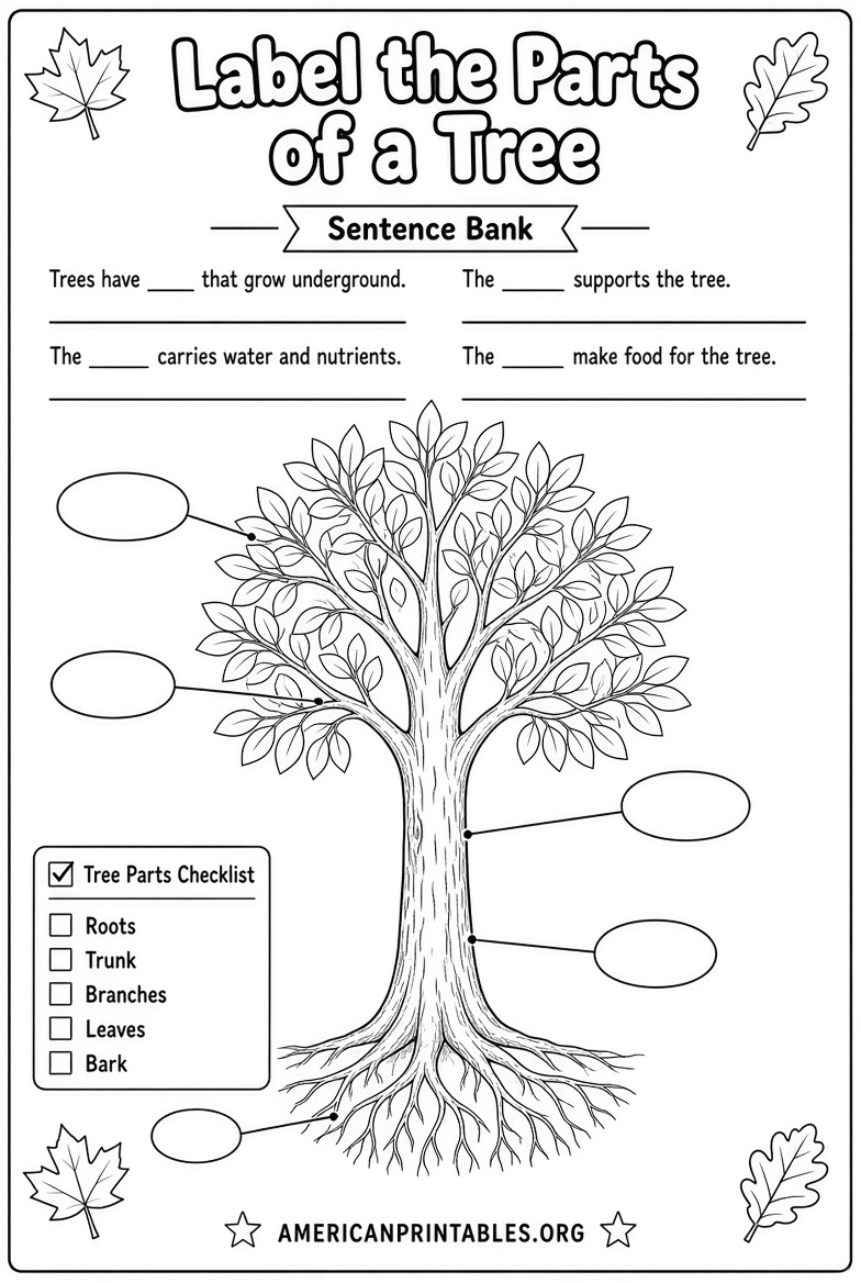 Free Printable Parts of a Tree Worksheet (2)