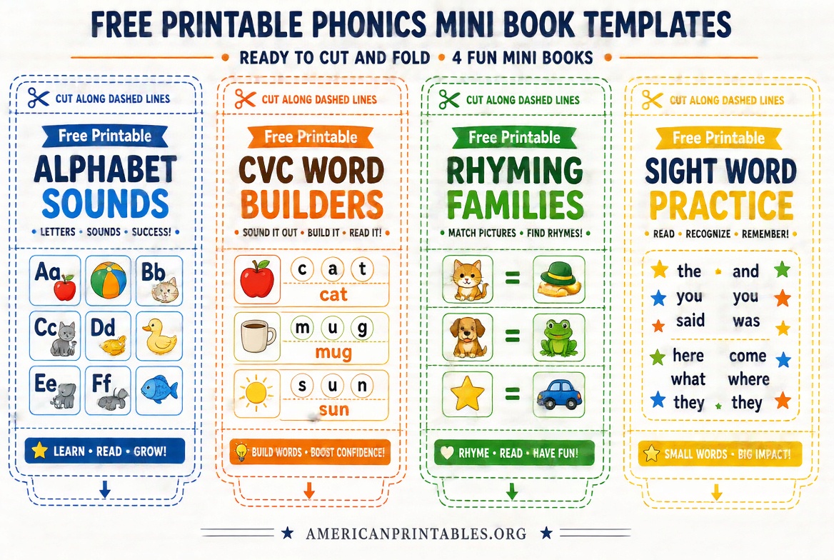 Free Printable Phonics Mini Books for Kids (2)