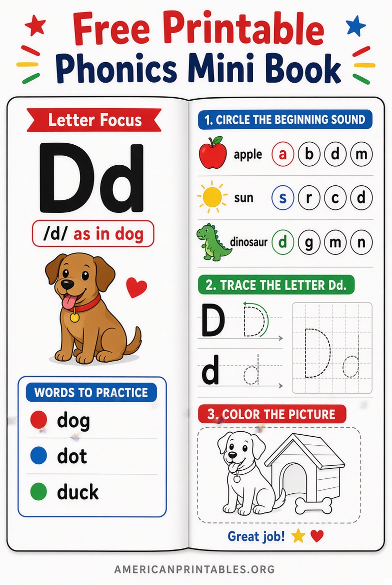 Free Printable Phonics Mini Books for Kids (4)