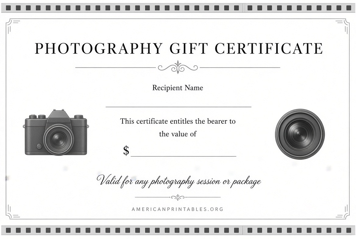 Free Printable Photography Gift Certificate Template (1)