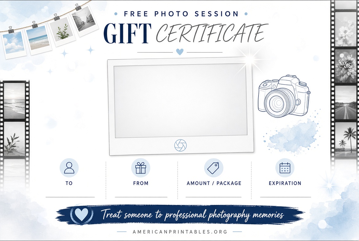 Free Printable Photography Gift Certificate Template (2)