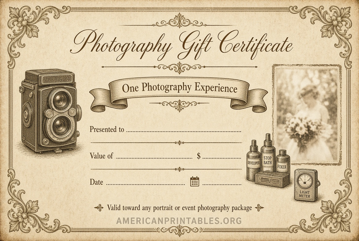 Free Printable Photography Gift Certificate Template (3)