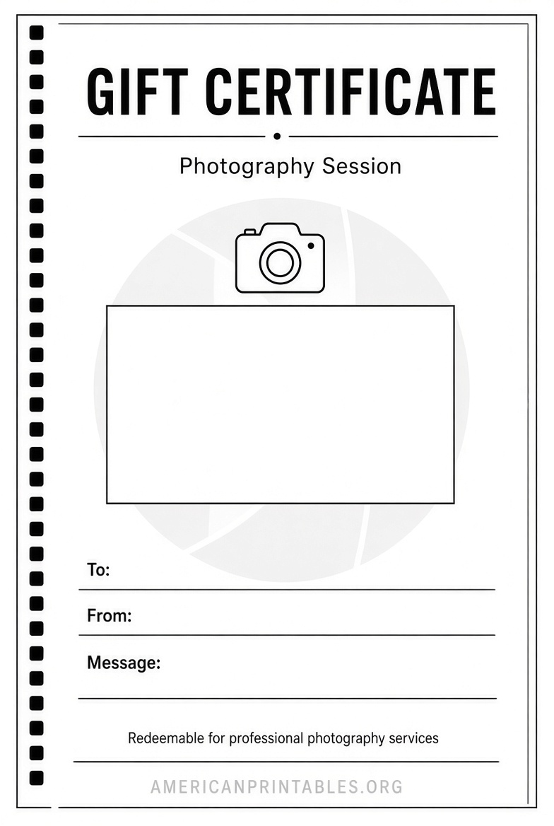 Free Printable Photography Gift Certificate Template (4)