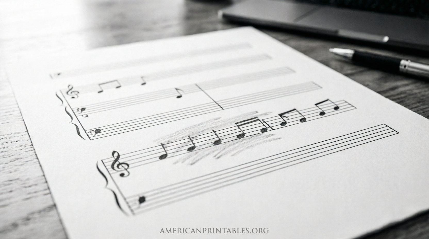 Free Printable Piano Staff Paper PDFs (2)