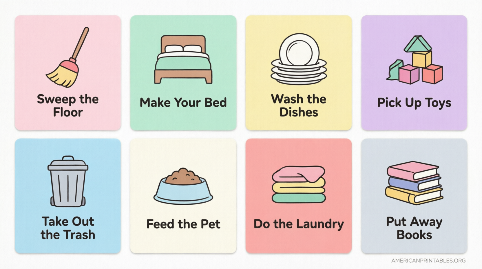 Free Printable Picture Chore Cards for Kids (1)