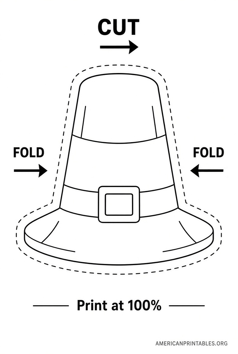 Free Printable Pilgrim Hat Template PDF (1)