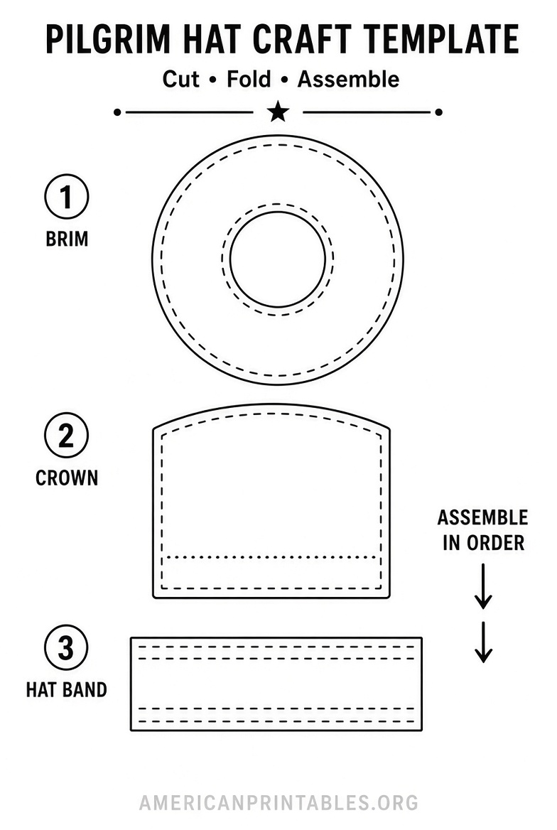 Free Printable Pilgrim Hat Template PDF (4)