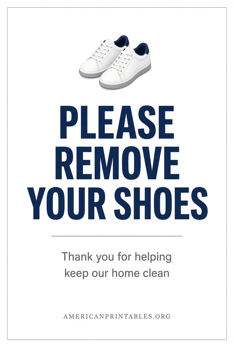 Free Printable Please Remove Your Shoes Sign (1)