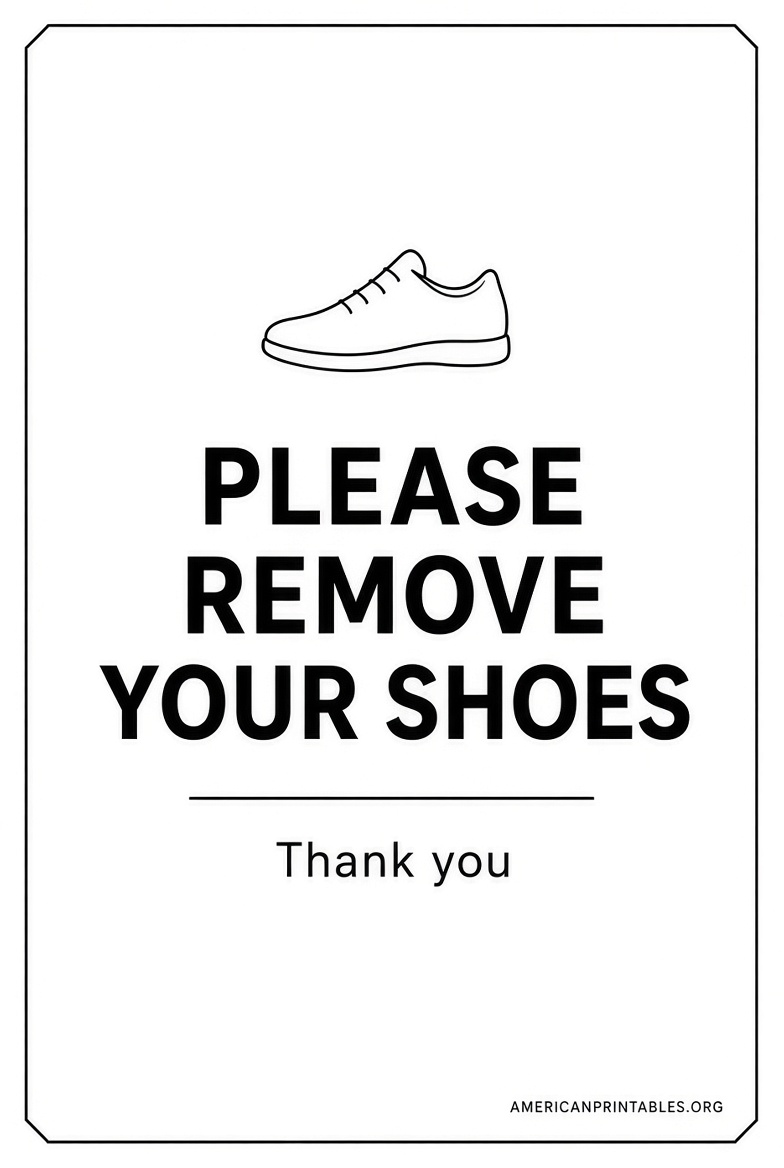 Free Printable Please Remove Your Shoes Sign (2)