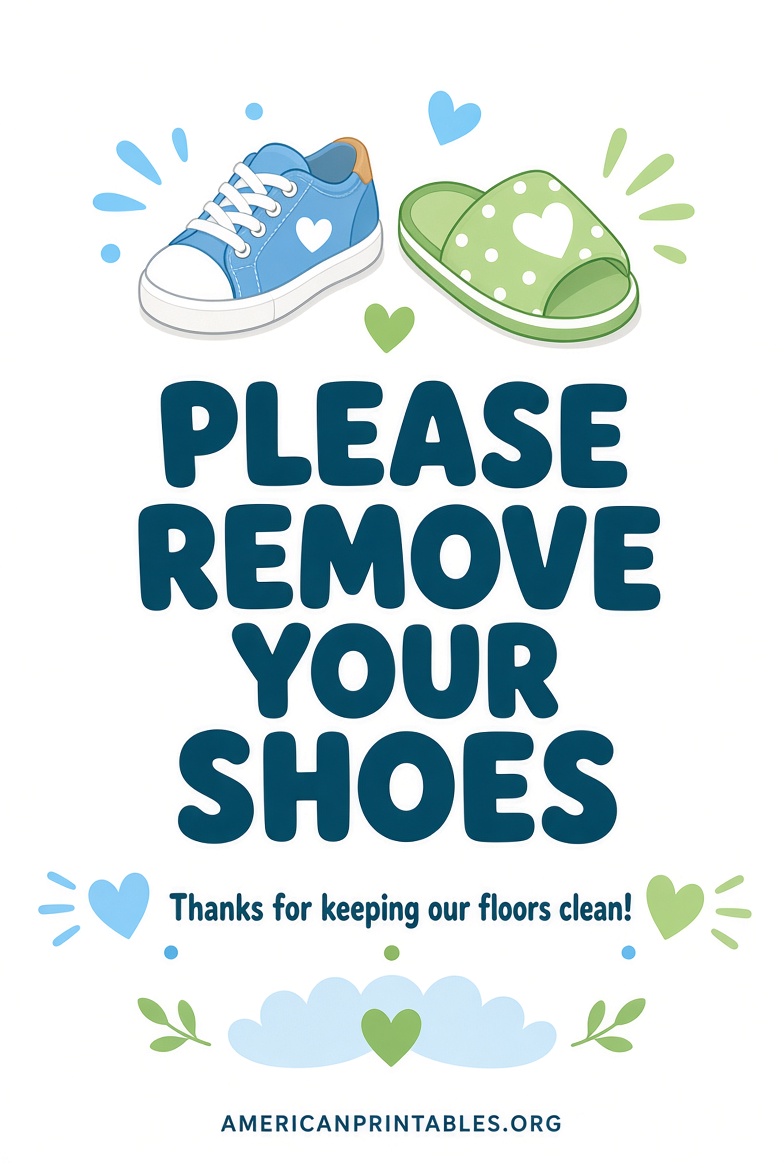 Free Printable Please Remove Your Shoes Sign (3)