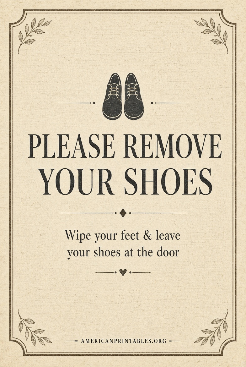 Free Printable Please Remove Your Shoes Sign (4)