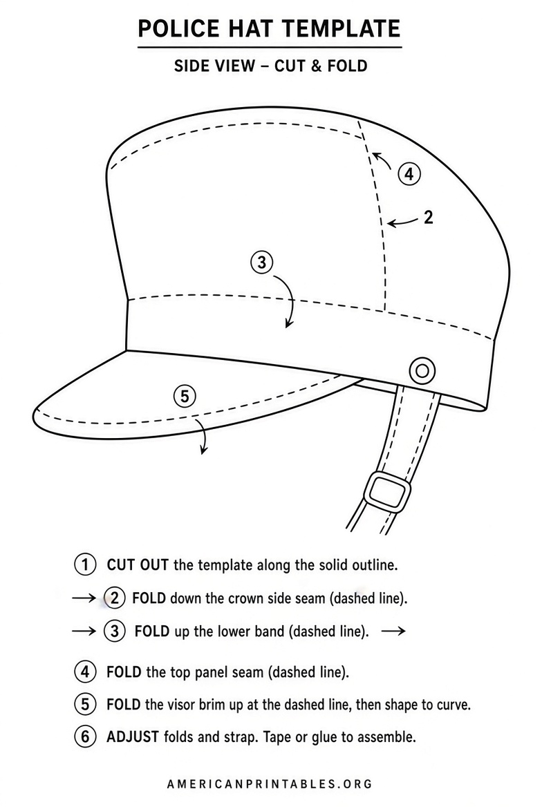 Free Printable Police Hat Template for Kids (4)