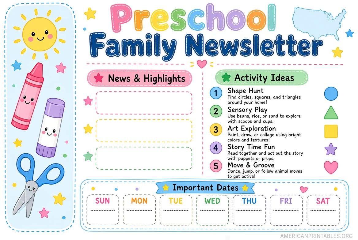Free Printable Preschool Newsletter Templates (3)