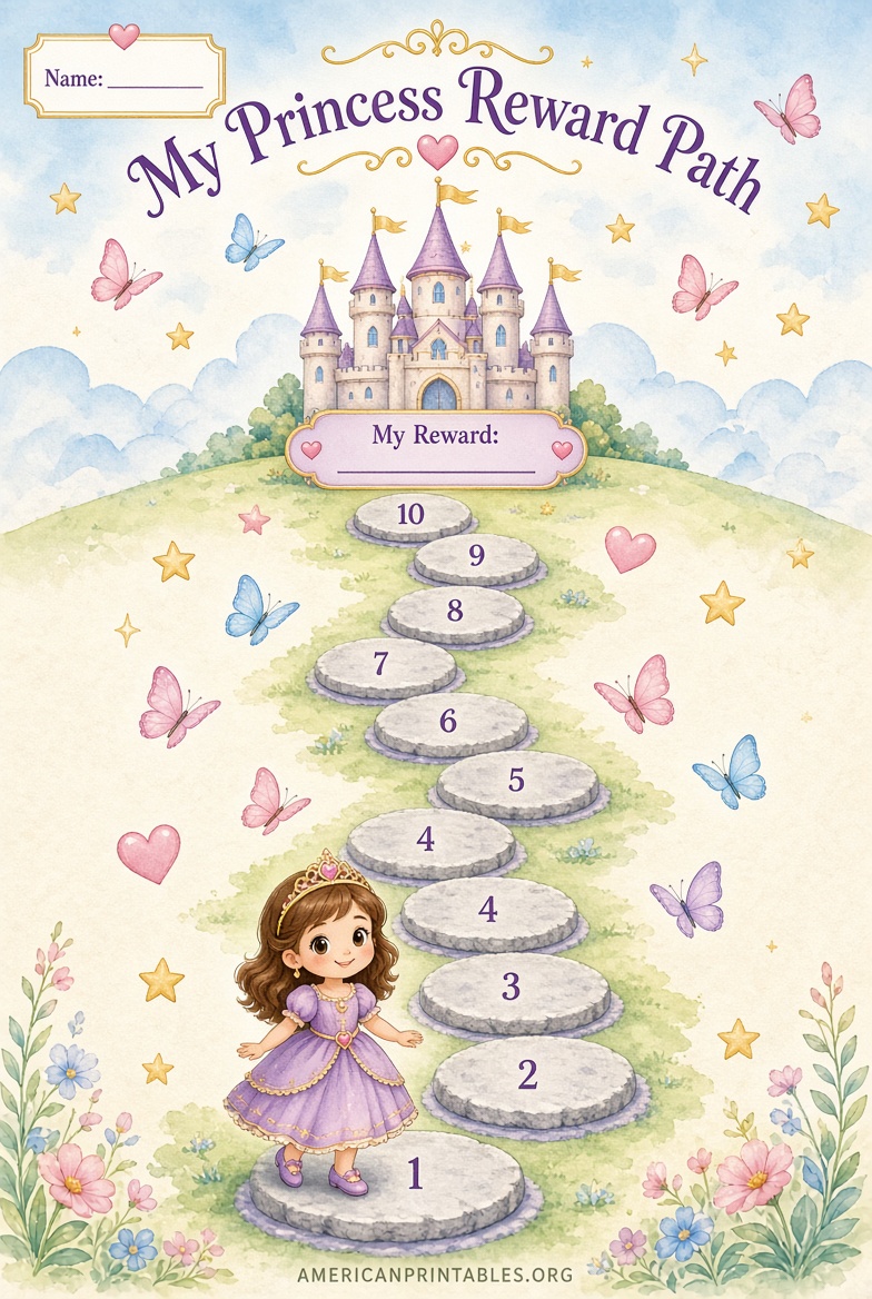 Free Printable Princess Reward Chart (1)