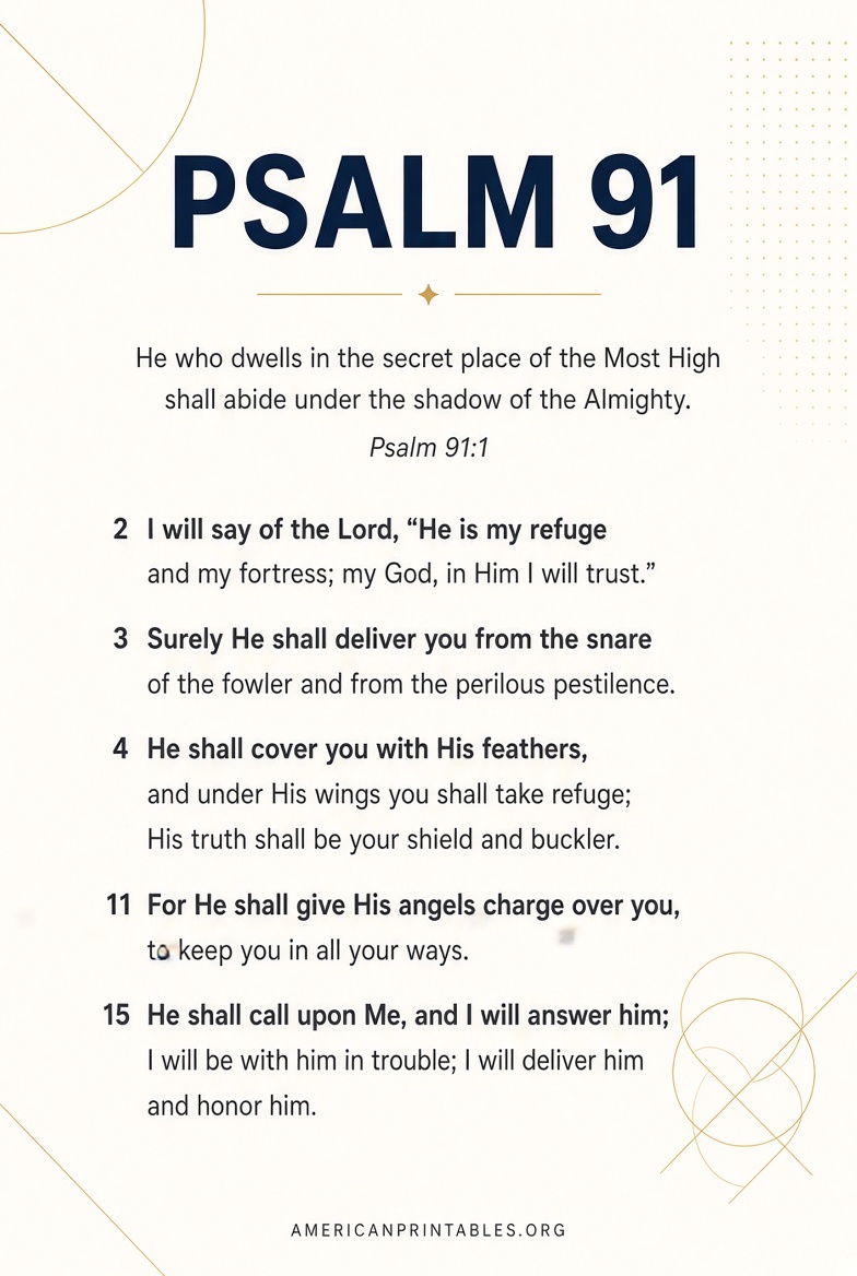 Free Printable Psalm 91 Version to Download (1)
