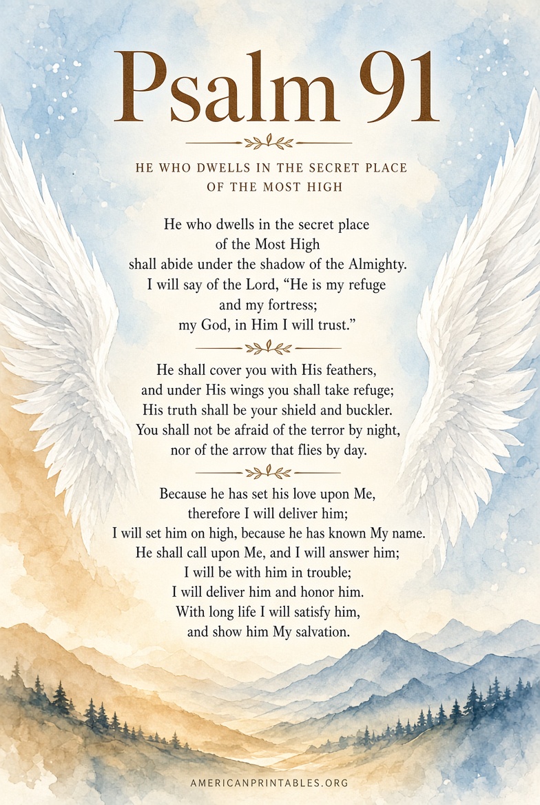 Free Printable Psalm 91 Version to Download (2)