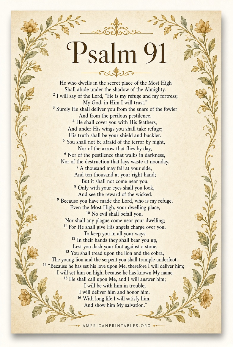 Free Printable Psalm 91 Version to Download (4)