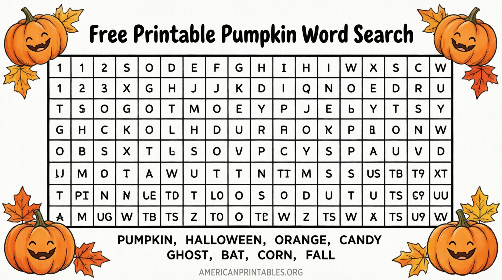 Free Printable Pumpkin Word Search (1)