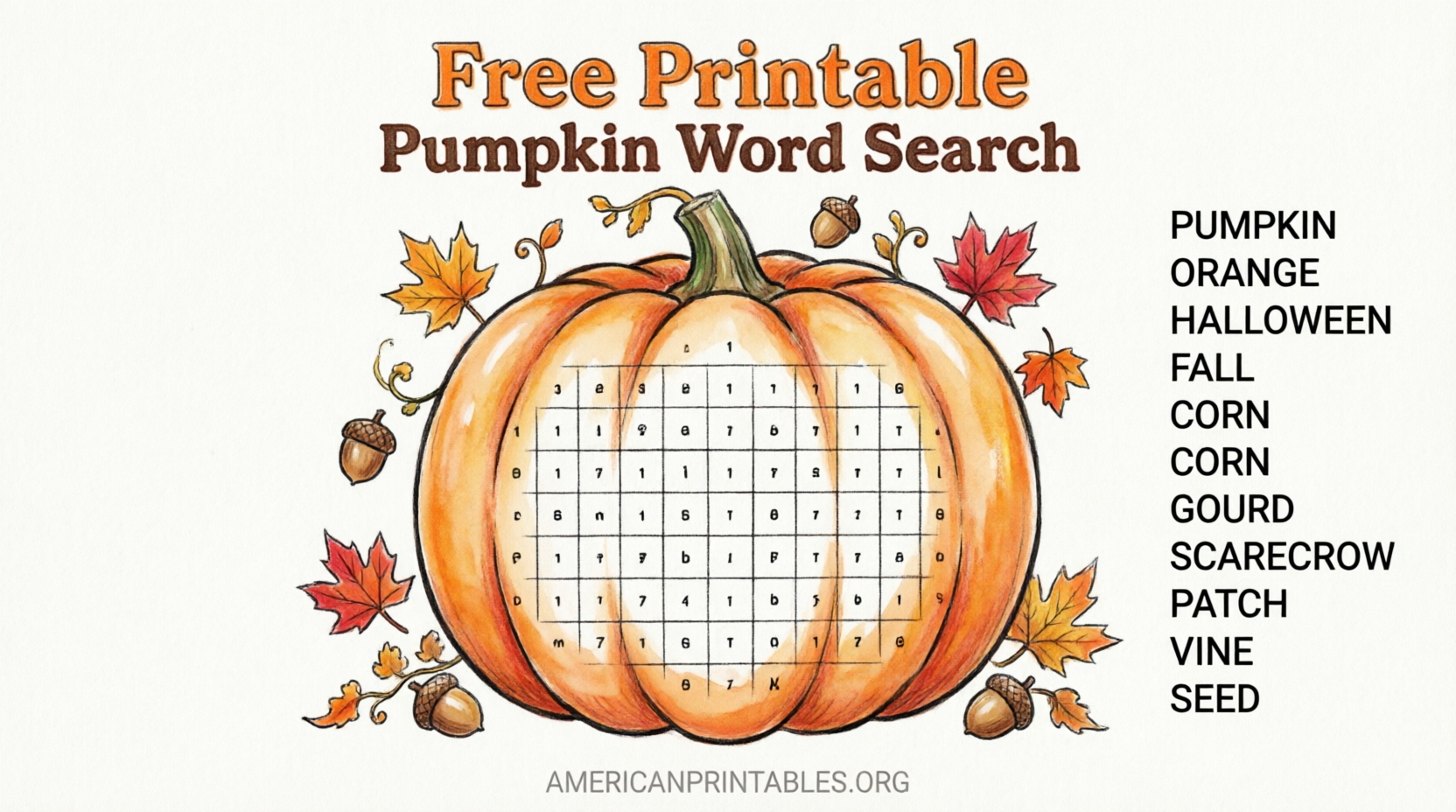 Free Printable Pumpkin Word Search (2)