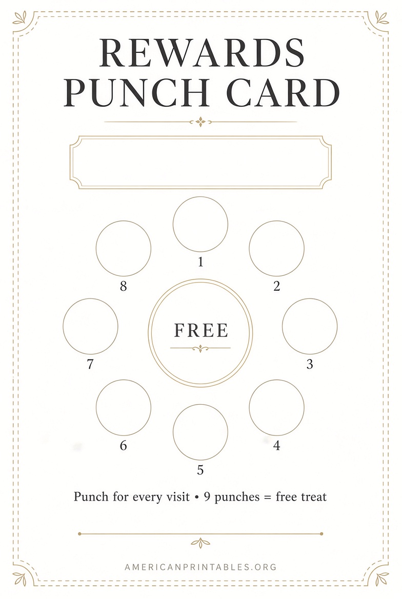 Free Printable Punch Card Templates to Download (2)