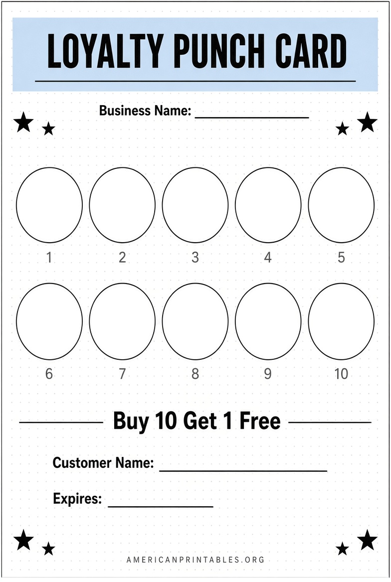 Free Printable Punch Card Templates to Download (4)