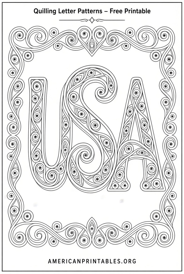 Free Printable Quilling Letter Patterns Guide (4)