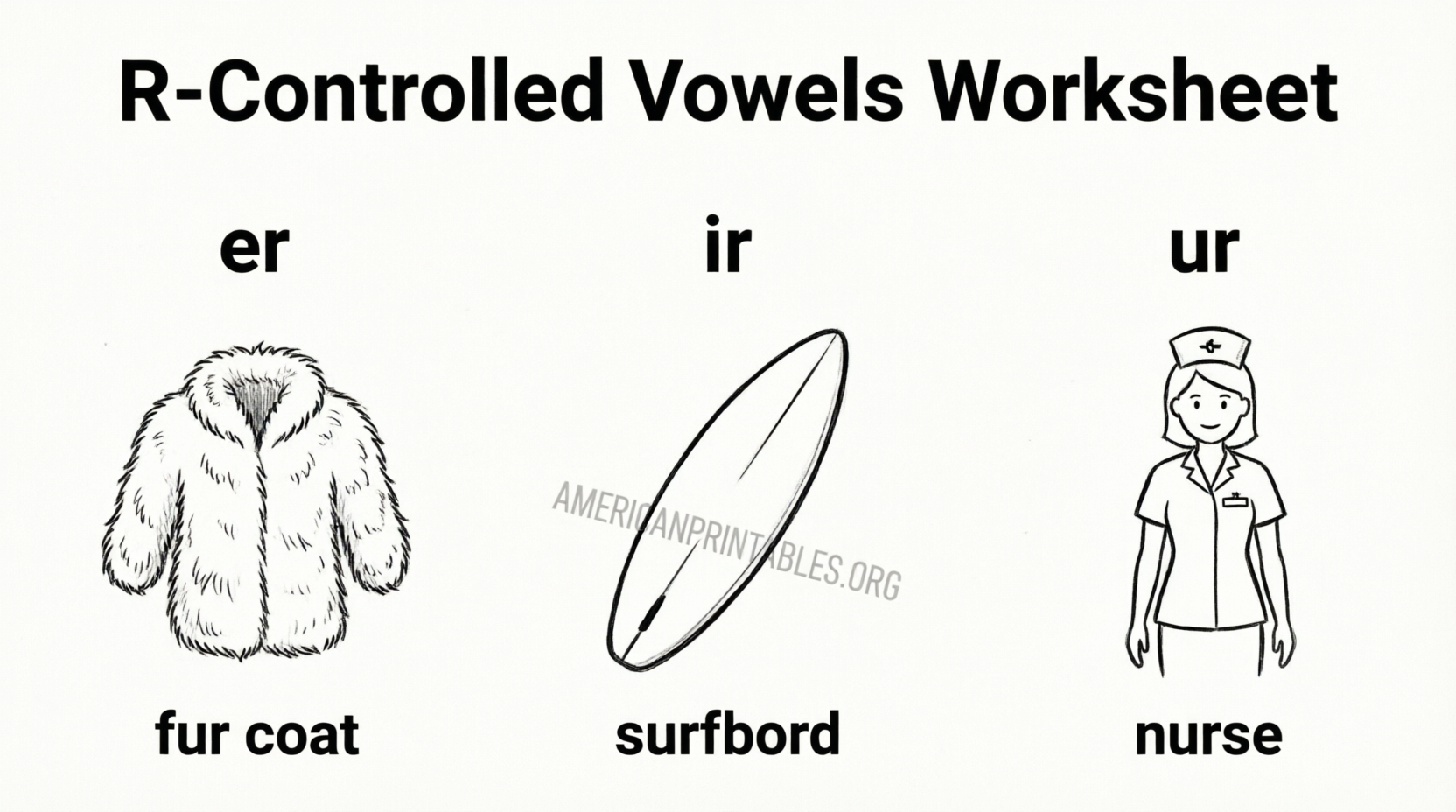 Free Printable R-Controlled Vowels Worksheets (3)