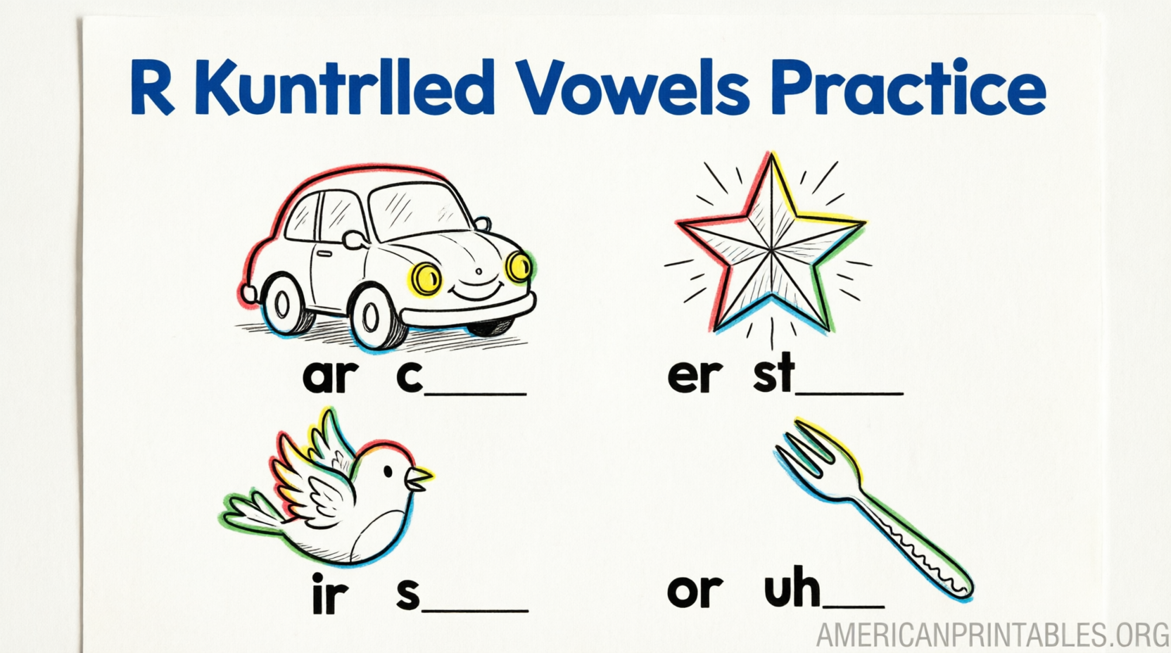 Free Printable R-Controlled Vowels Worksheets (4)