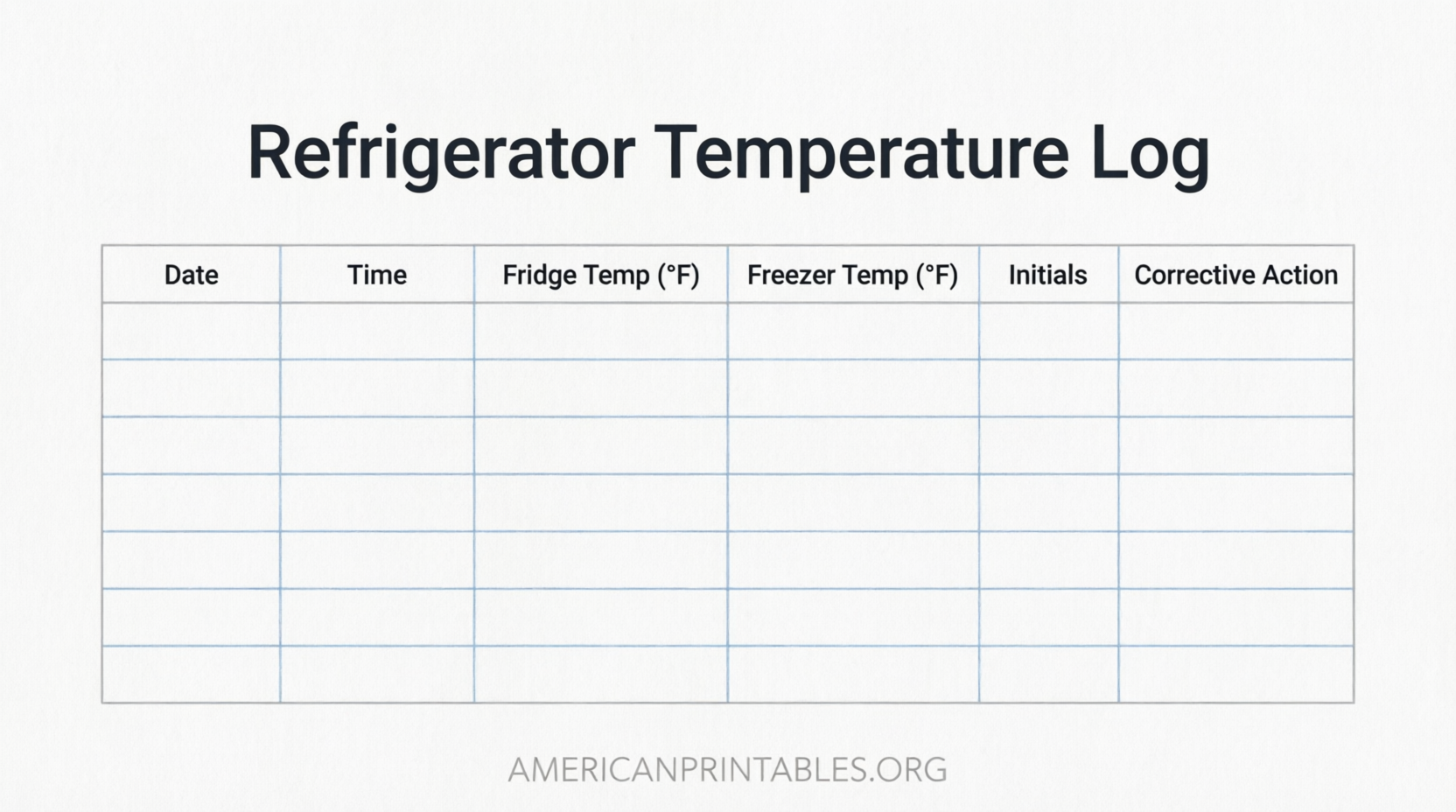 Free Printable Refrigerator Temperature Log PDF (1)