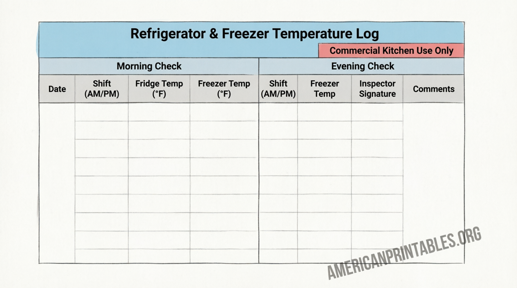Free Printable Refrigerator Temperature Log PDF (3)