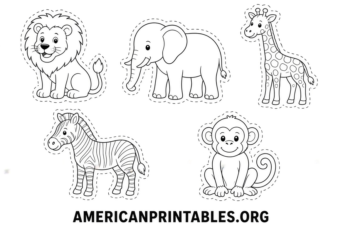 Free Printable Safari Animals to Cut Out (1)