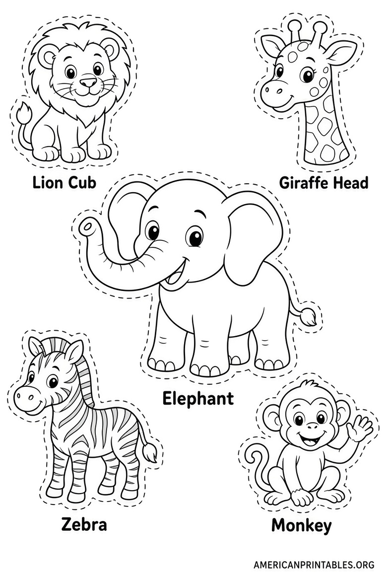 Free Printable Safari Animals to Cut Out (4)