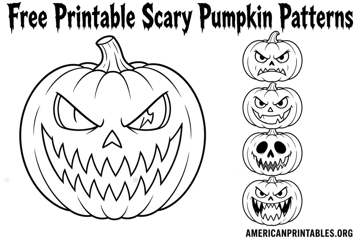 Free Printable Scary Pumpkin Patterns (1)