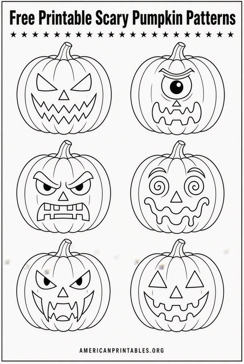 Free Printable Scary Pumpkin Patterns (2)