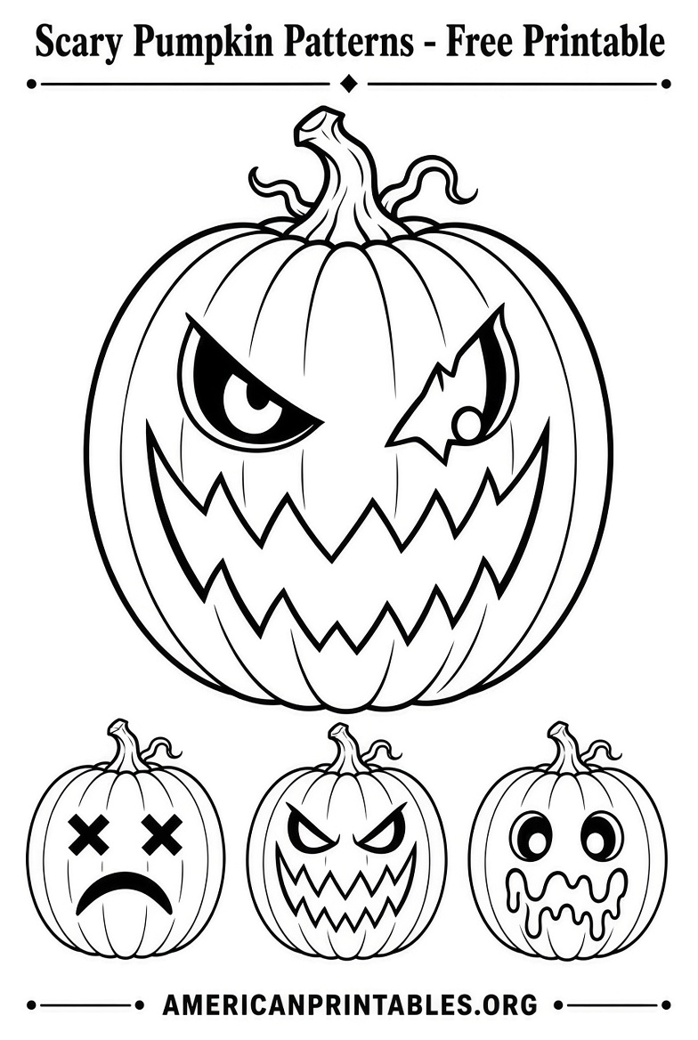 Free Printable Scary Pumpkin Patterns (3)