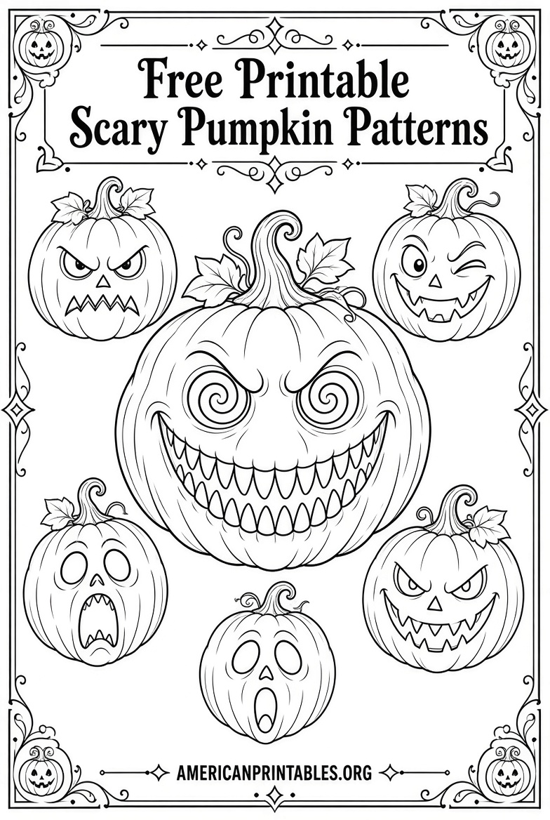 Free Printable Scary Pumpkin Patterns (4)