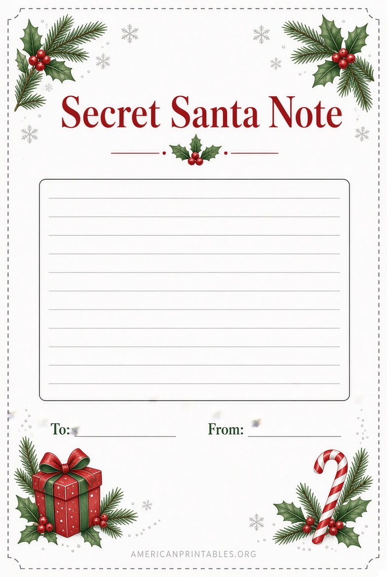 Free Printable Secret Santa Notes & Tags (1)