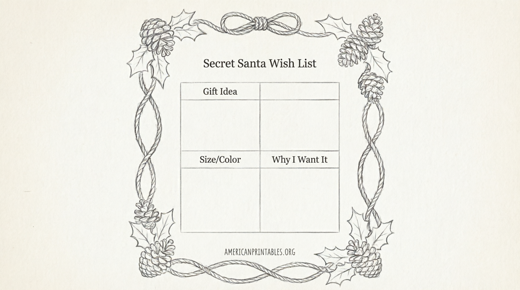 Free Printable Secret Santa Wish List (2)