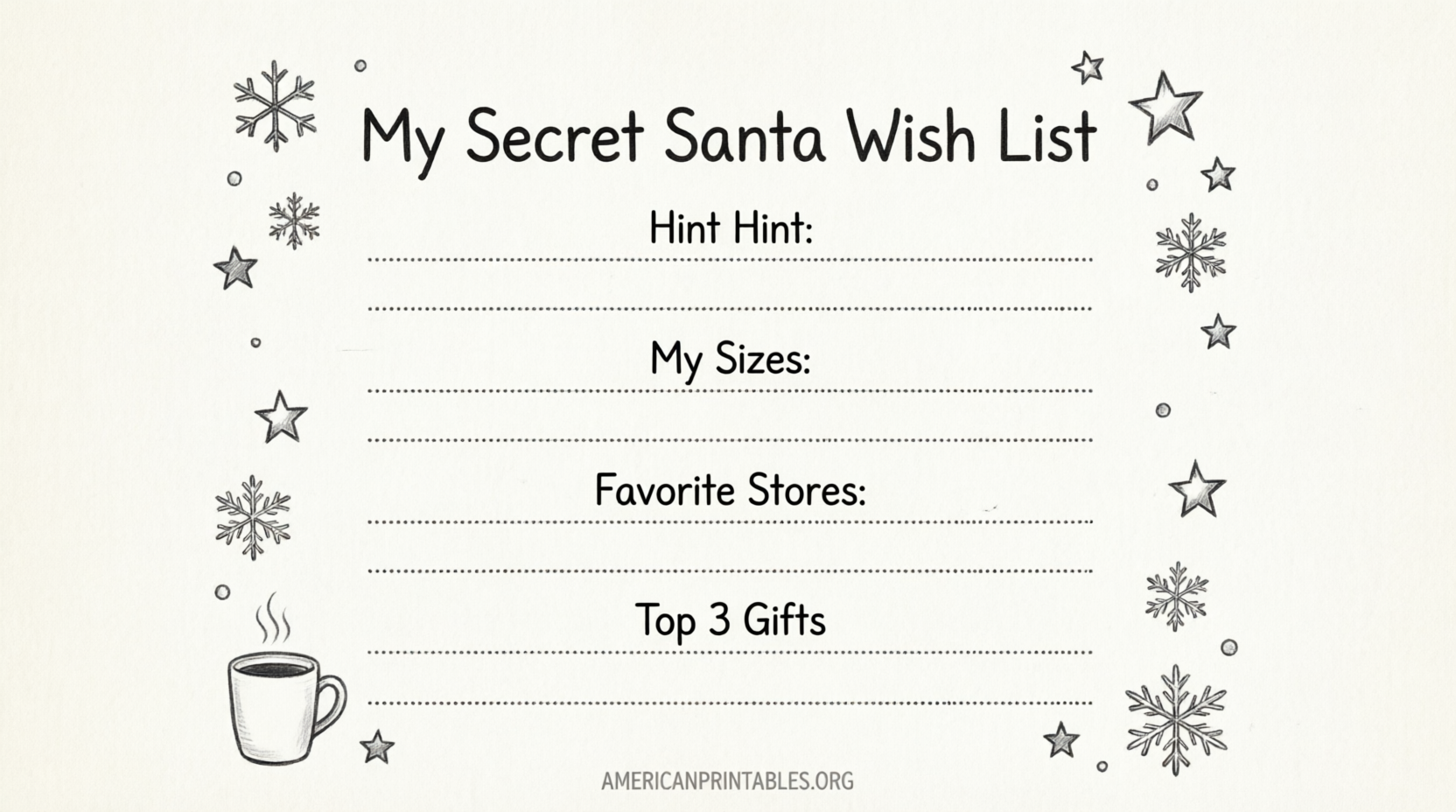Free Printable Secret Santa Wish List (3)