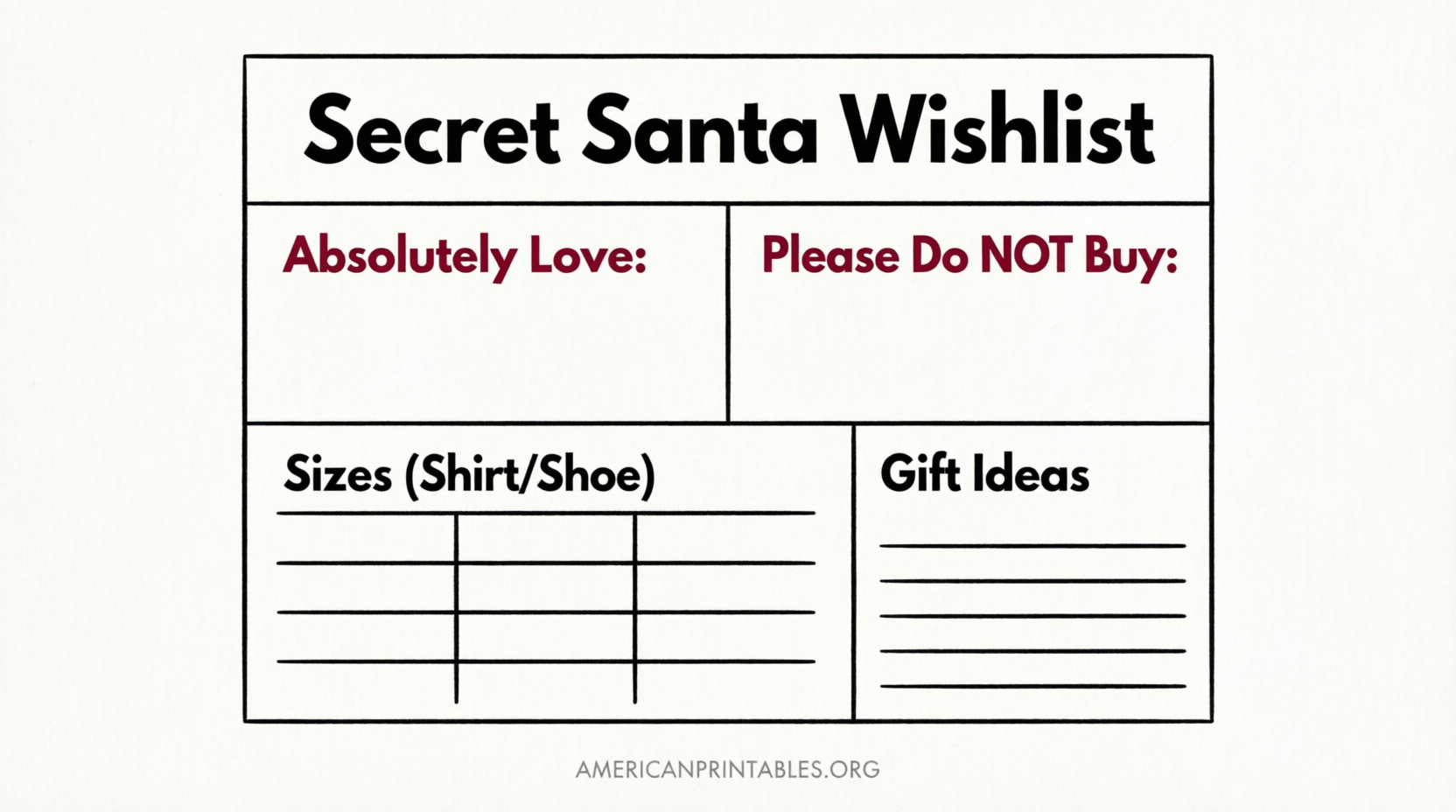 Free Printable Secret Santa Wish List (4)