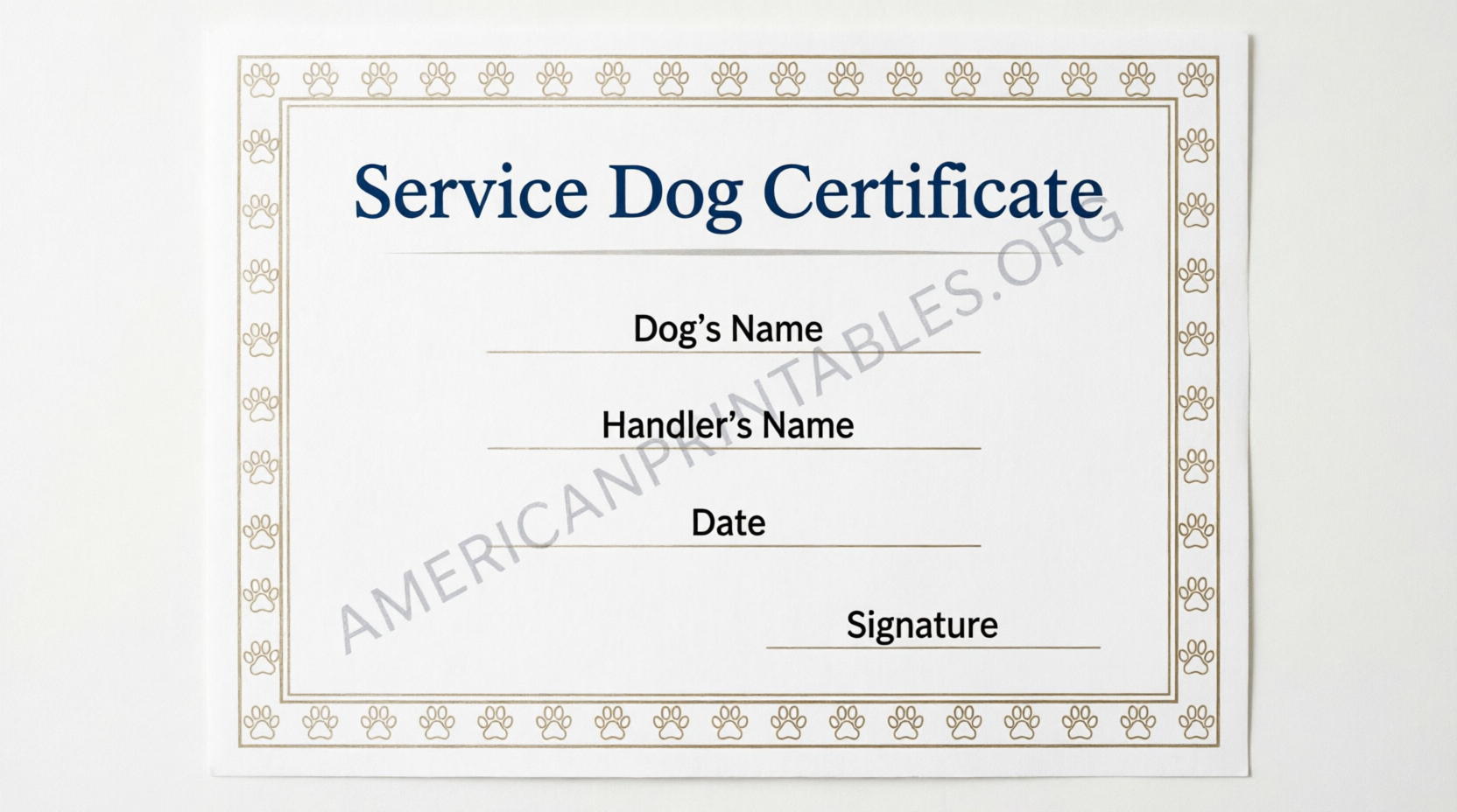 Free Printable Service Dog Certificate USA Guide (1)