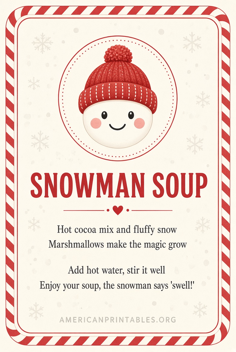 Free Printable Snowman Soup Labels & Poem (2)