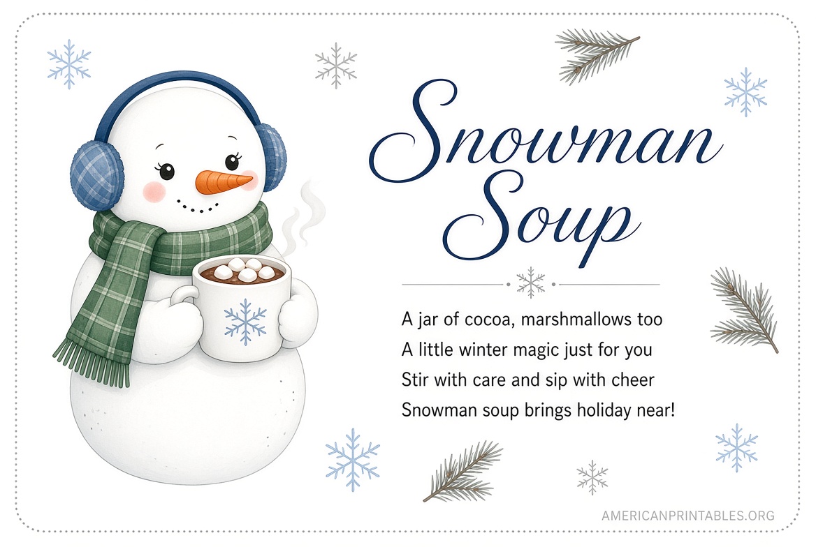 Free Printable Snowman Soup Labels & Poem (4)