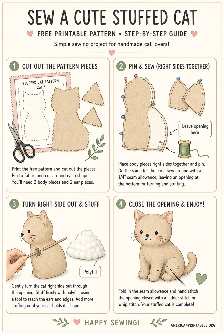 Free Printable Stuffed Cat Sewing Patterns (4)