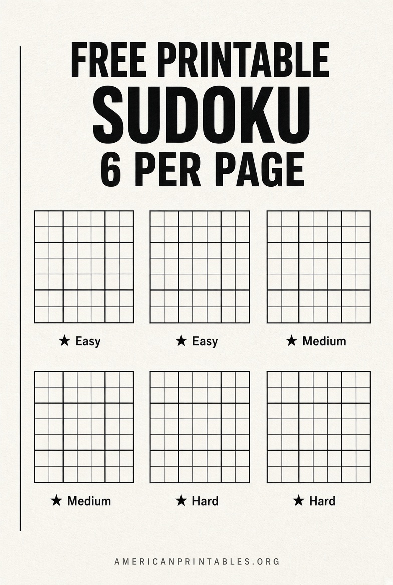 Free Printable Sudoku 6 Per Page PDFs (2)