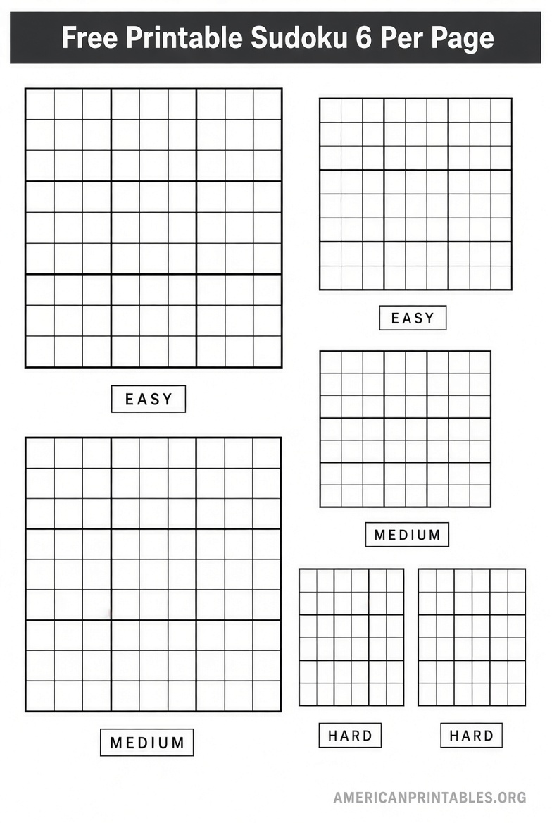 Free Printable Sudoku 6 Per Page PDFs (3)
